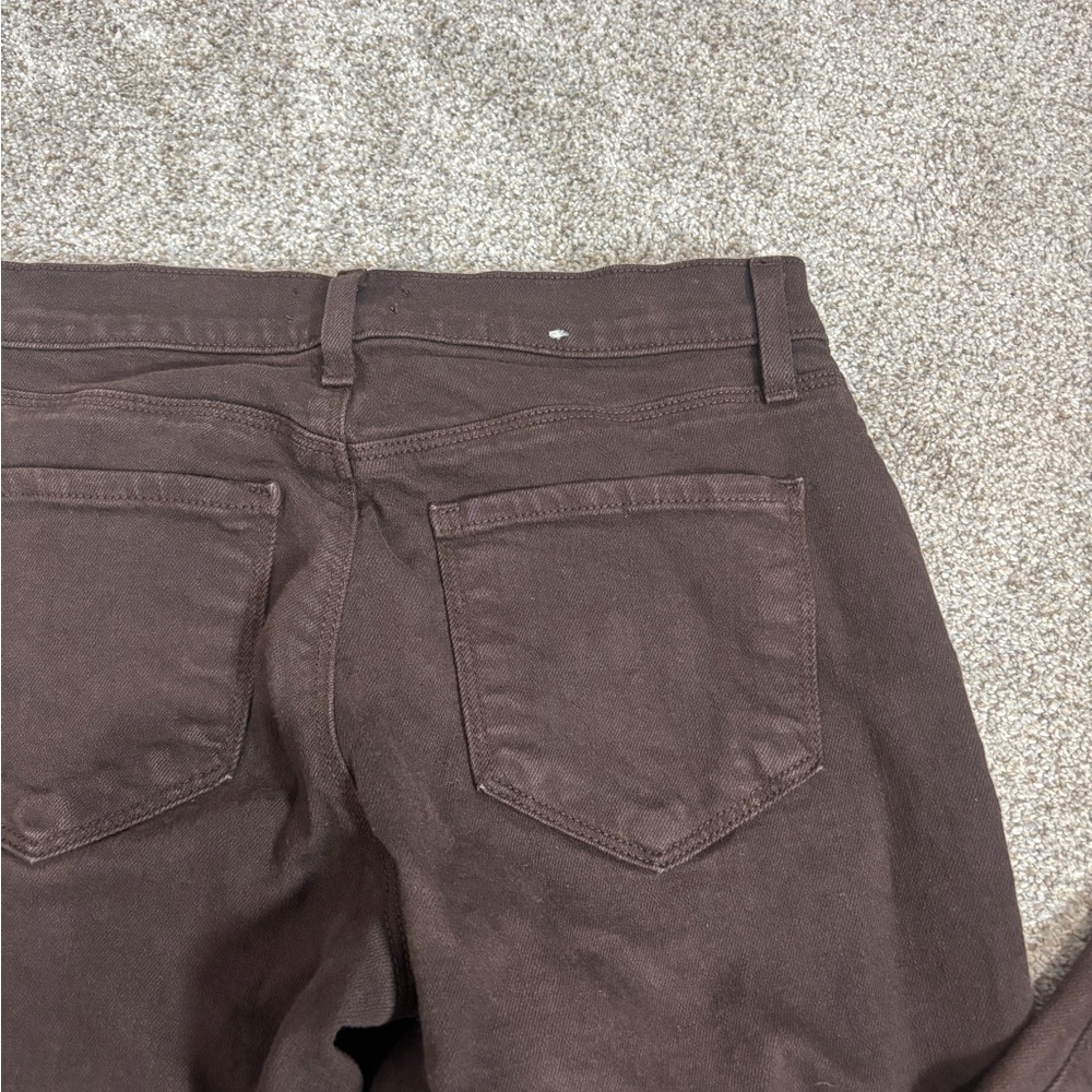 L'AGENCE Mid Rise Raw Hem Jeans Size 24 Cocoa Brown Skinny Brown Jeans - Picture 2 of 12